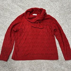 Alfred Dunner Red Knit Sweater
